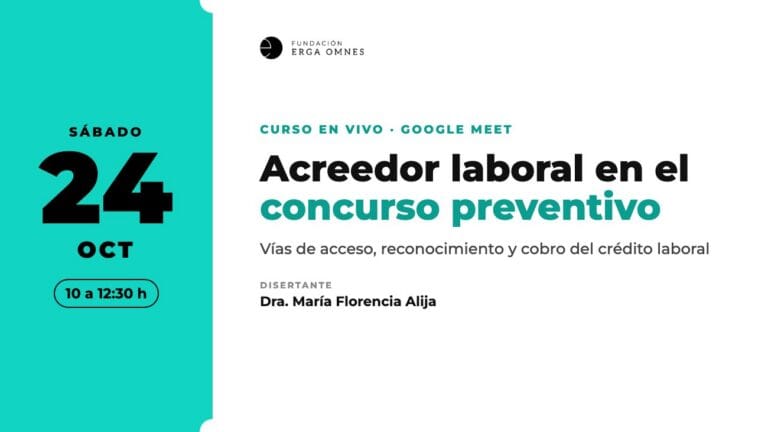 Curso en vivo: Acreedor laboral en el concurso preventivo, sábado 24 de octubre